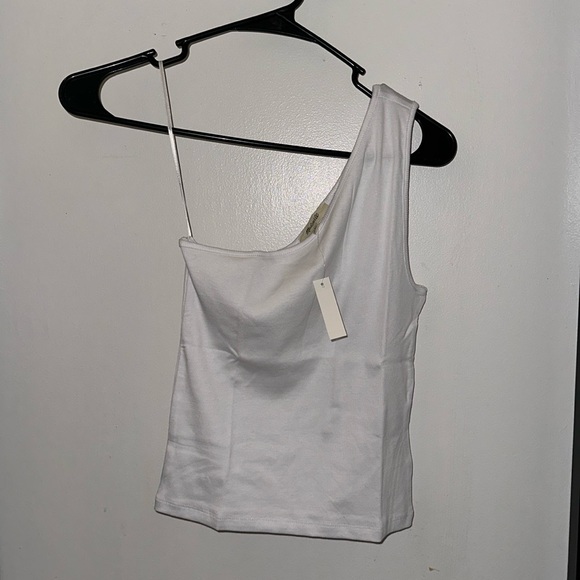 NWT Madewell Supima Rib One-Shoulder Tank in Size Medium - Picture 6 of 8